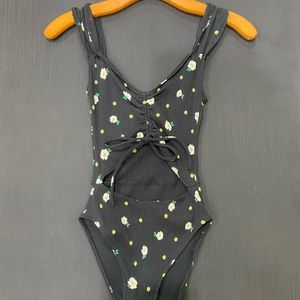 Urban Outfitters daisy printed cutout bodysuit